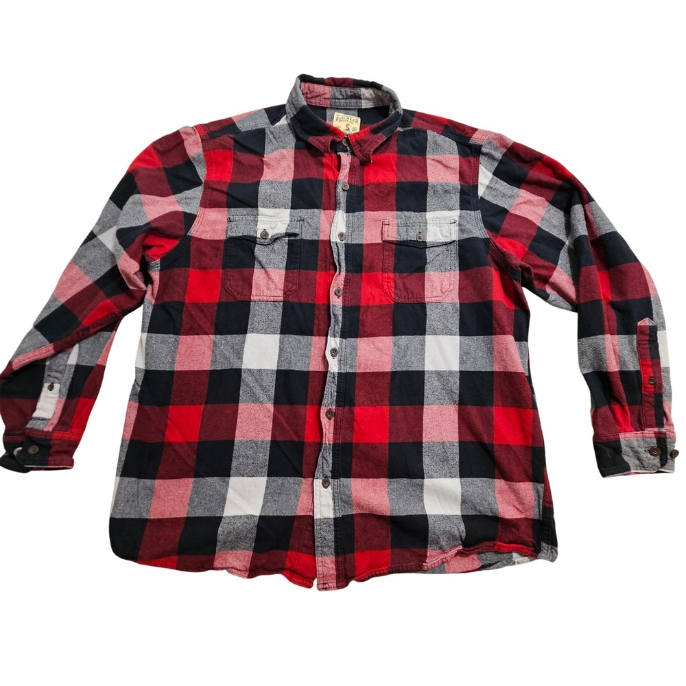 Red Head Brand Co Flannel Shirt XL Red Black Buffalo Plaid Button Down 602F11131